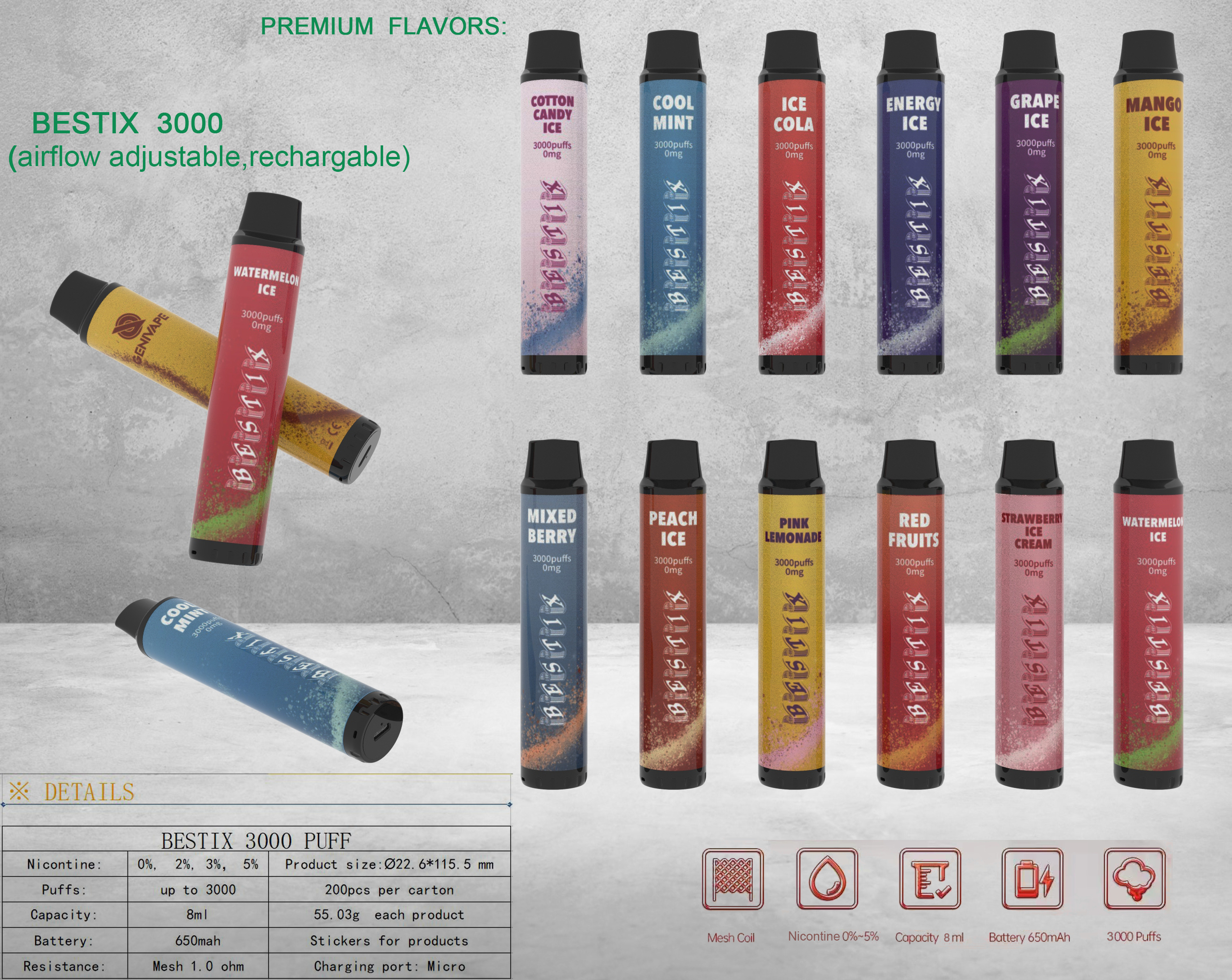 Why choose BESTIX 3000 puffs disposable vape ?